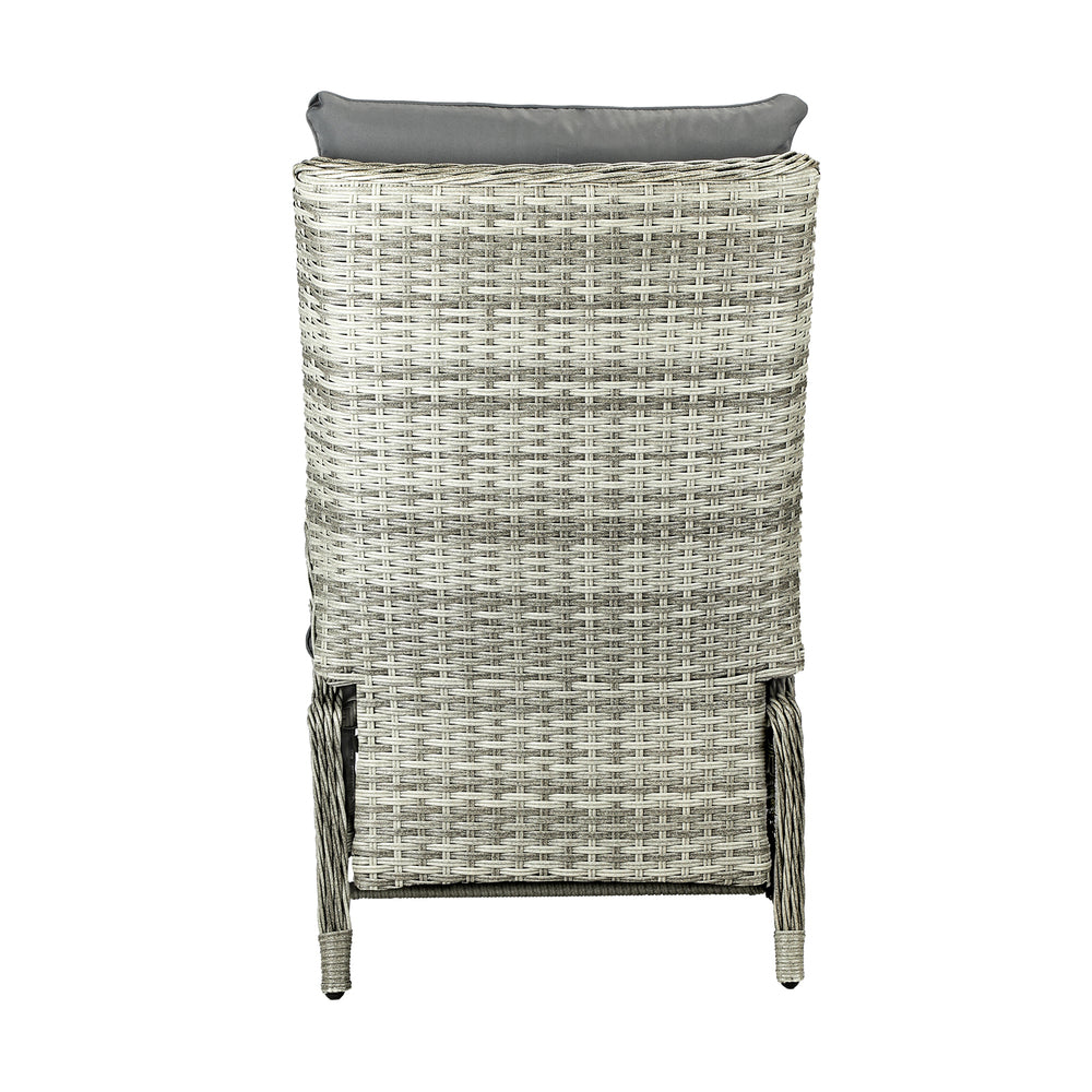 Recliner Chair with Adjustable Footrest Grey