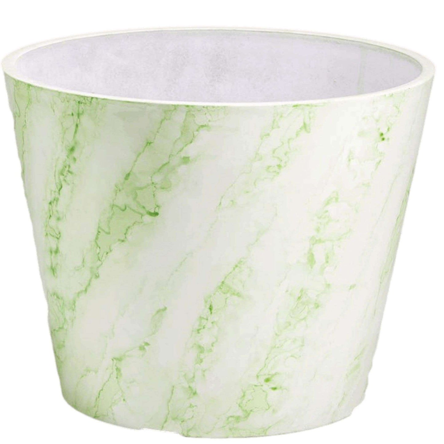 Green & White Imitation Marble Pot 25cm-0