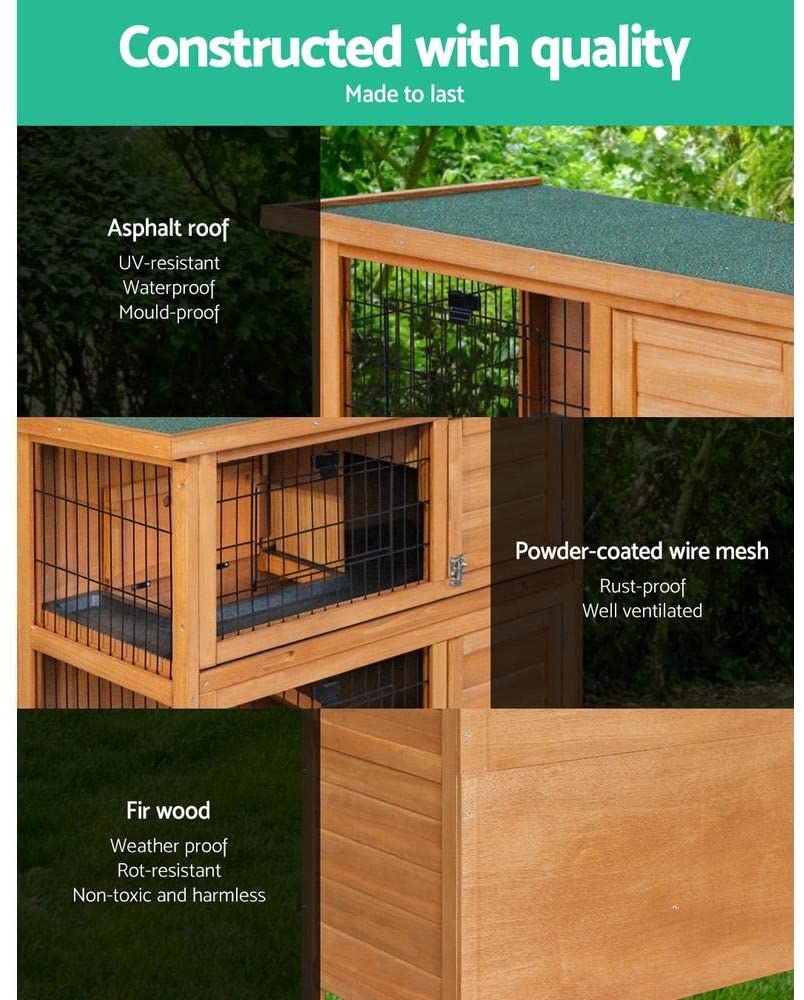 2 Storey Wooden Rabbit Hutch-1