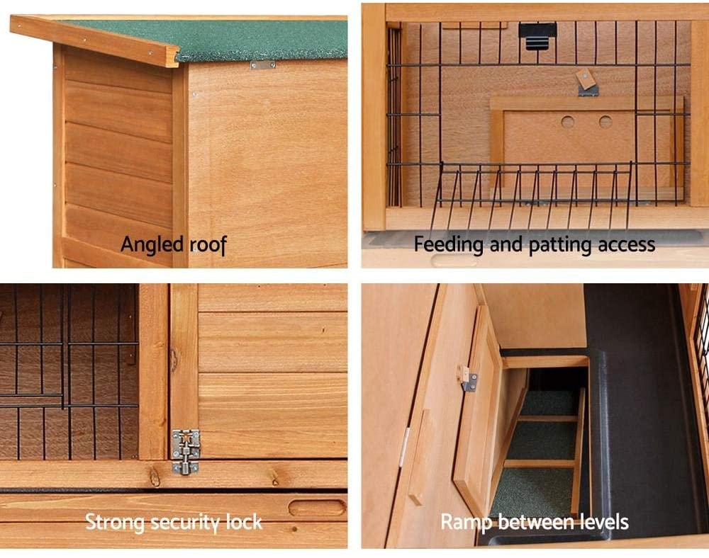 2 Storey Wooden Rabbit Hutch-3