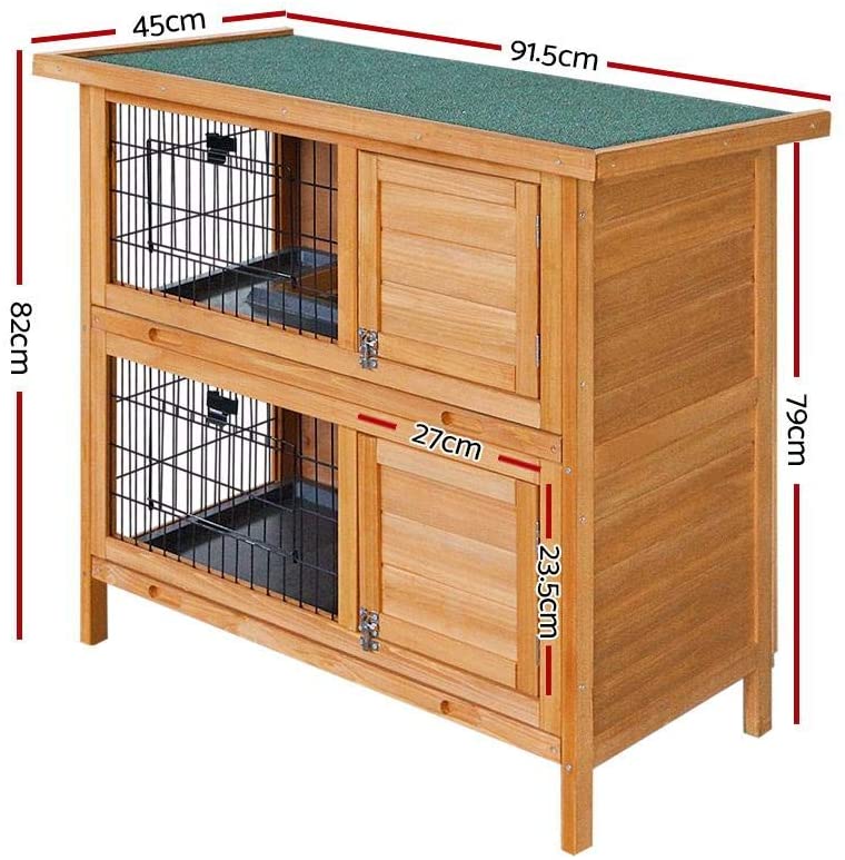 2 Storey Wooden Rabbit Hutch-2