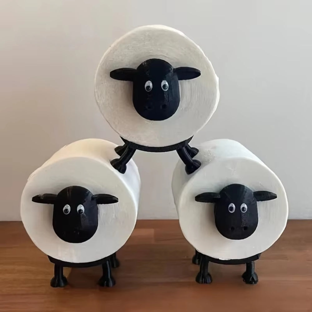 Cute Sheep Toilet Paper Holder Free Standing Decorative Rack