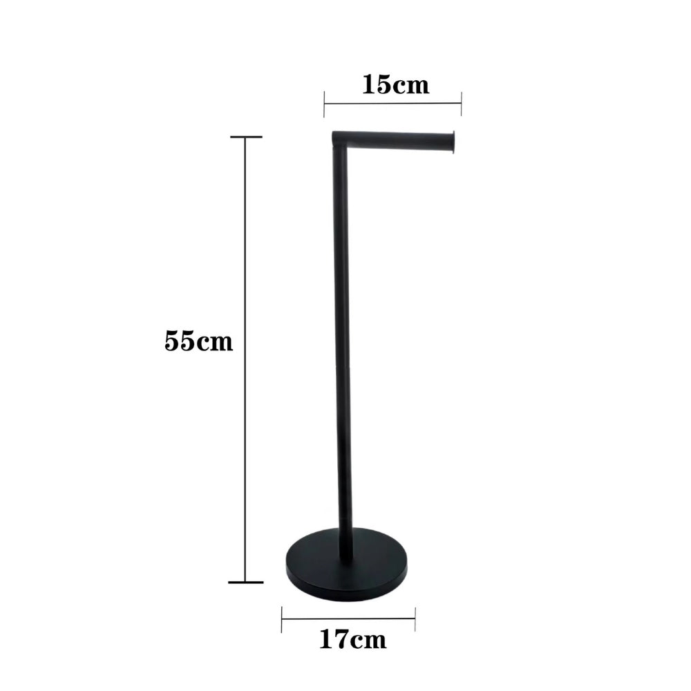 Stainless Steel Floor Mounted Toilet Paper Holder with Single Pole