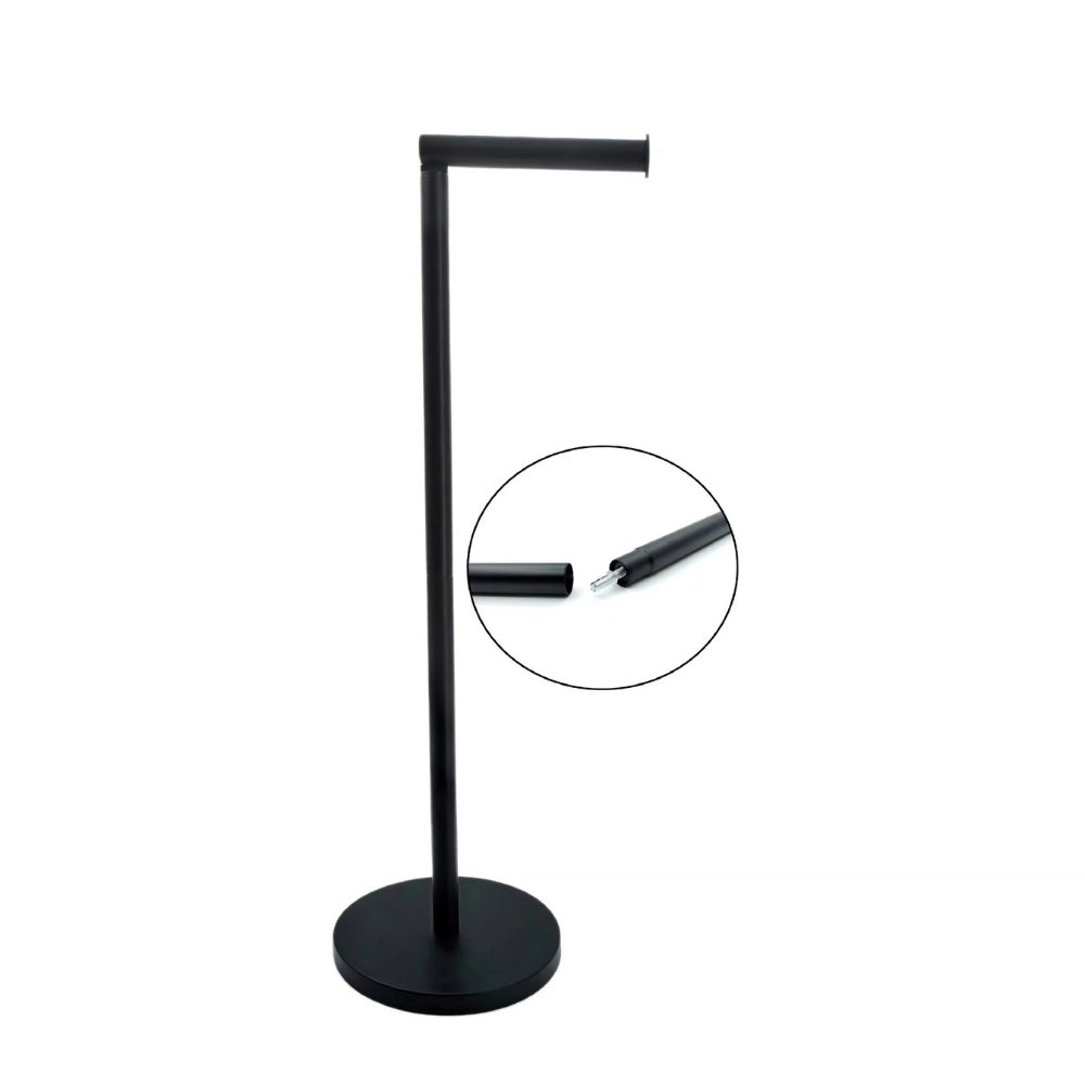 Stainless Steel Floor Mounted Toilet Paper Holder with Single Pole