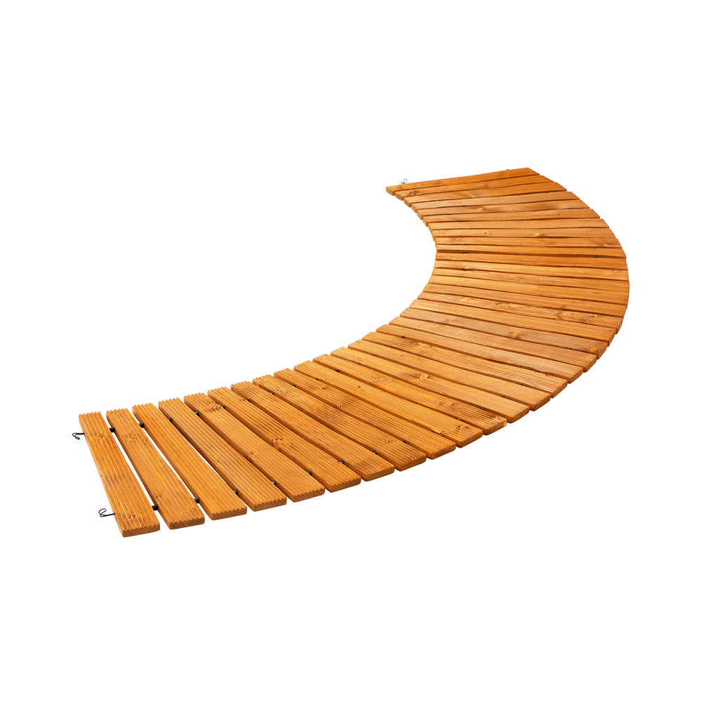 Garden Wooden Pathway Roll-Out Curved 8ft Natural