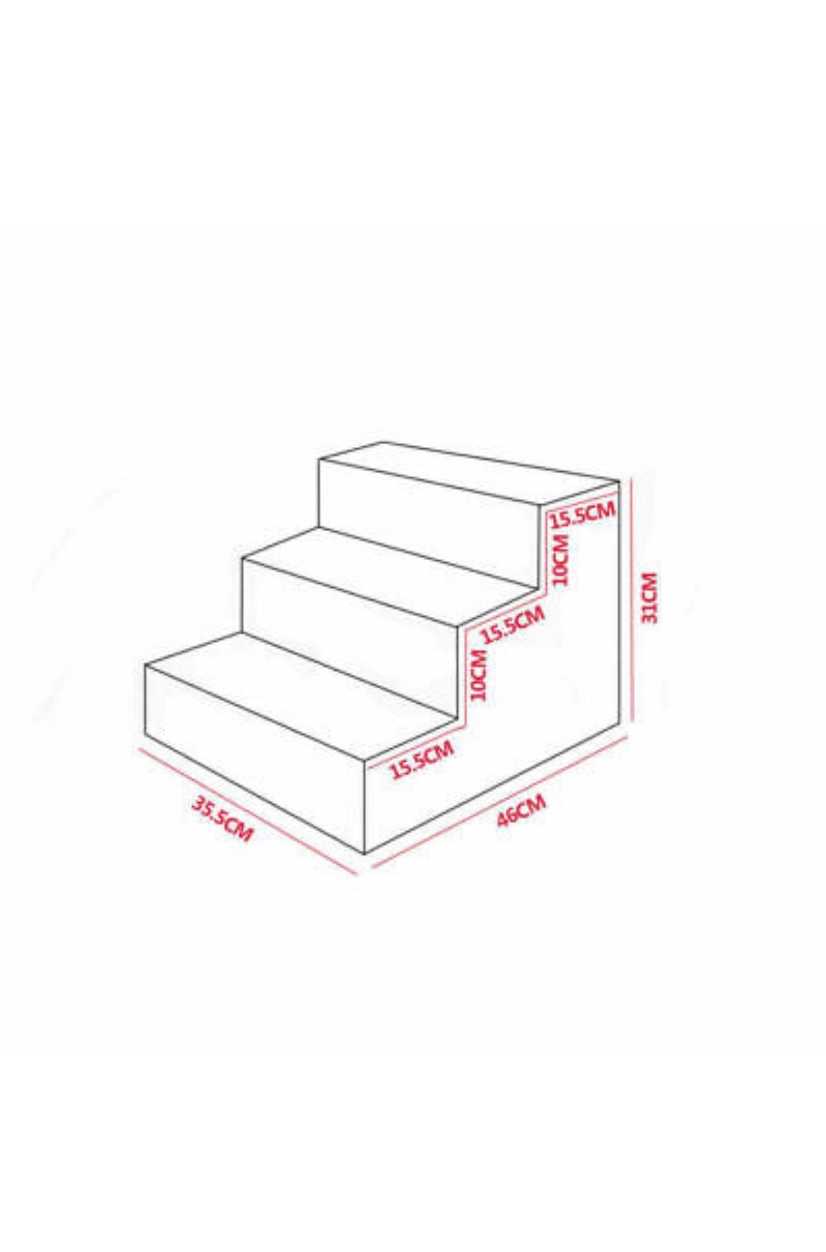 3 Step Dog Ladder Ramp Stairs w/ Washable Cover - Grey-3