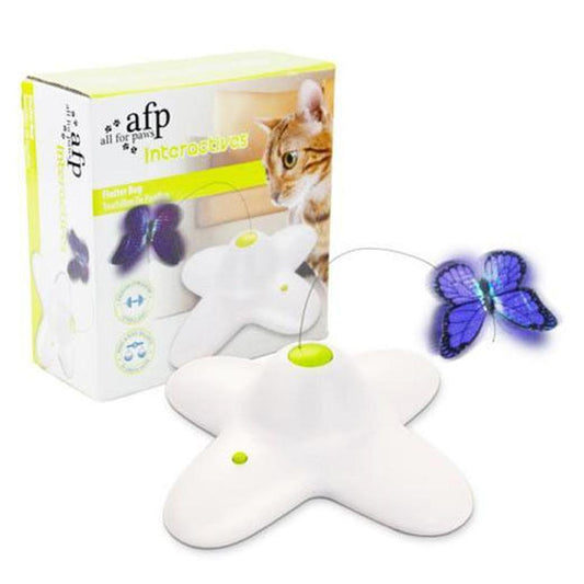 Flutter Bug Butterfly Cat Toy - Interactive Teaser Pet Kitty Play - All for Paws-0