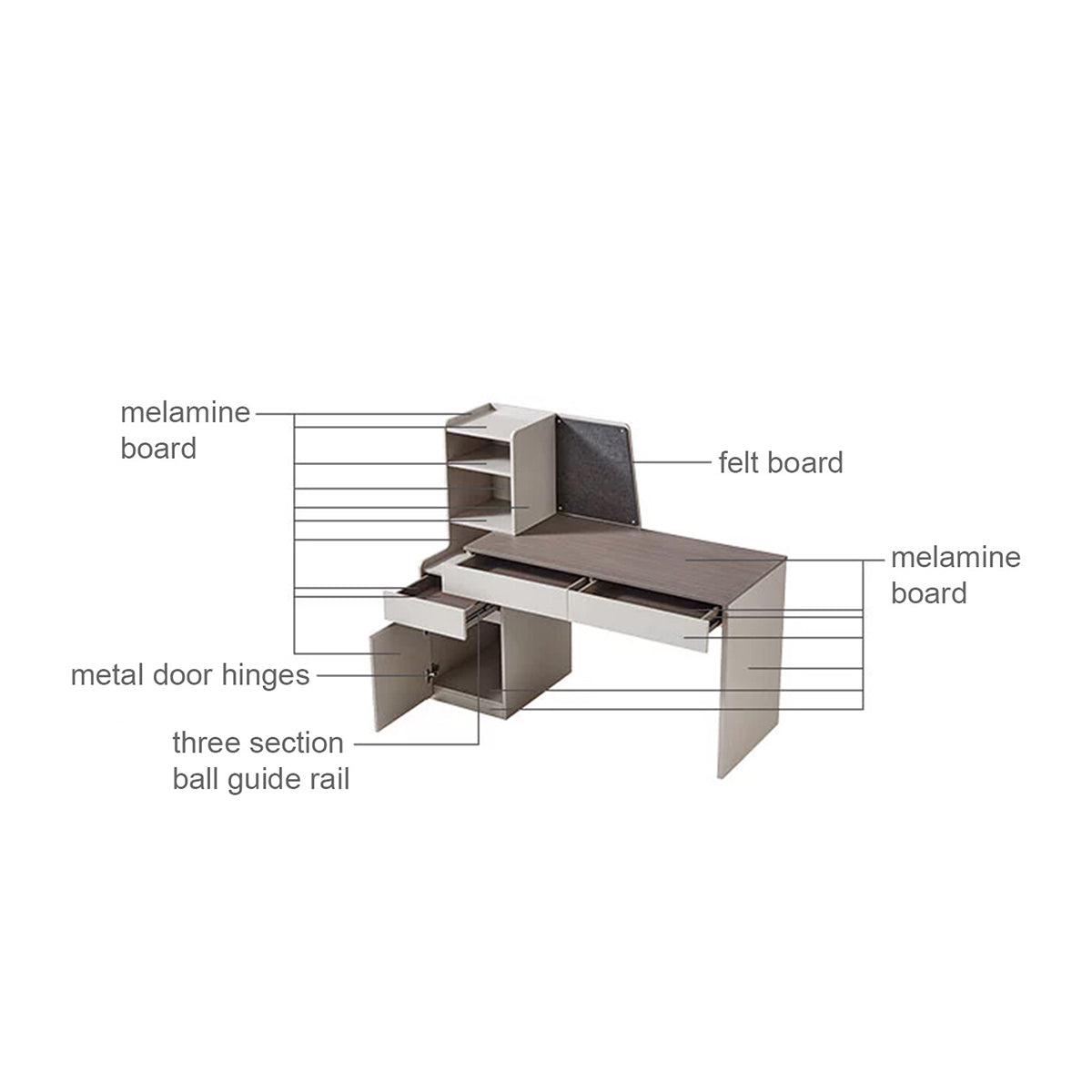 Cappuccino Taupe Study Desk-4