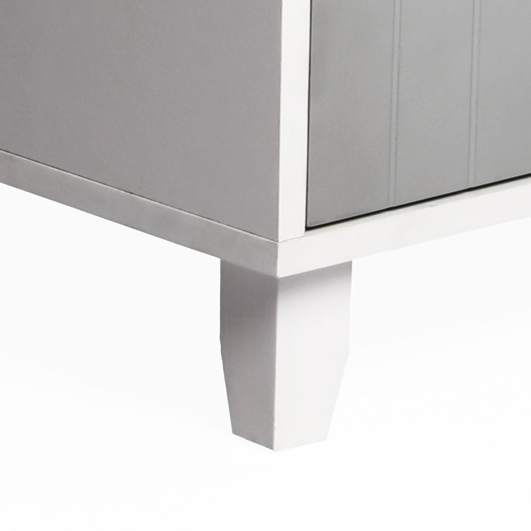 Enclosed Hooded Cat Bed Box Furniture in Grey-3