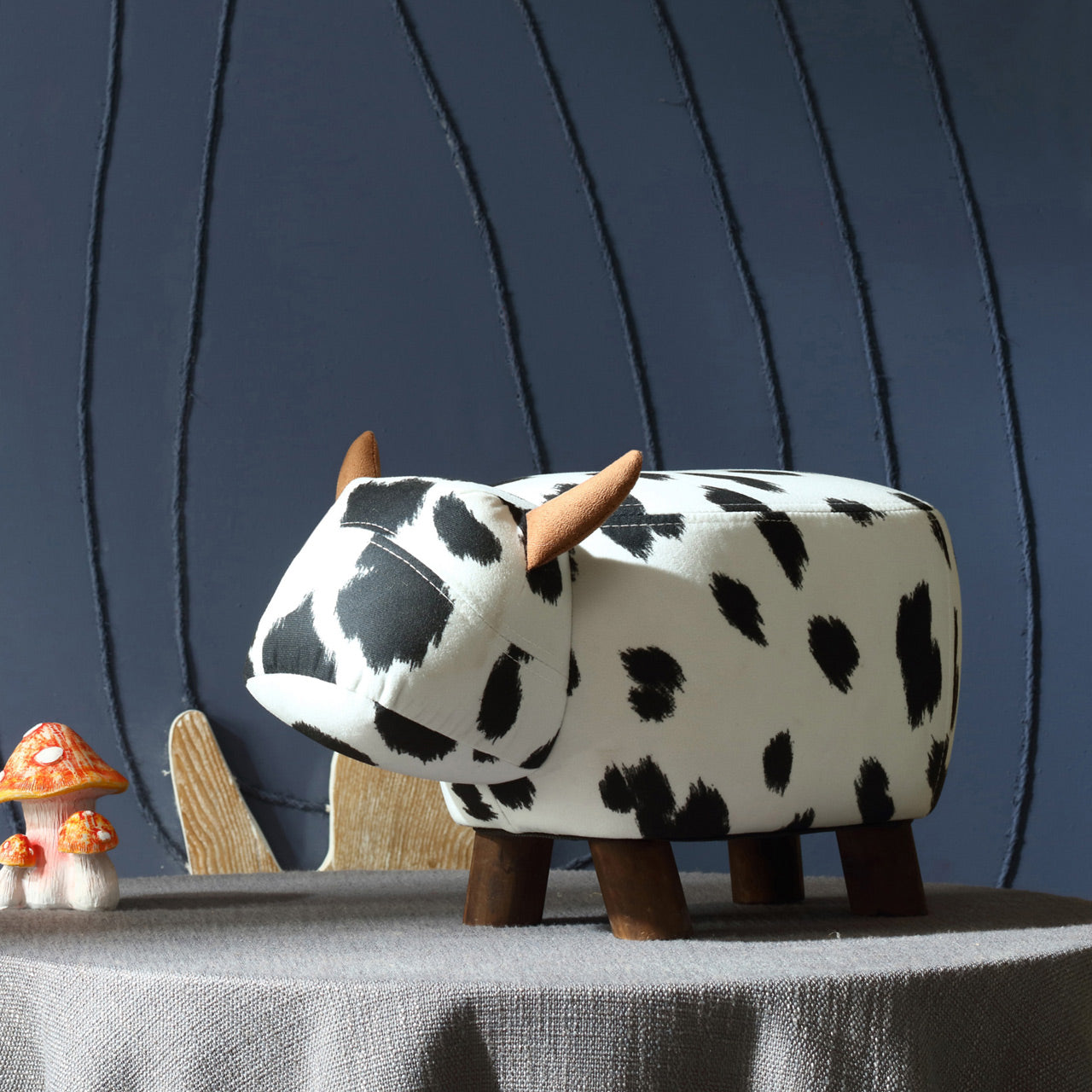 Friendly Cow Kids Black and White Stool-2