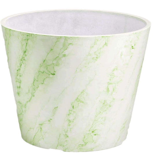 Green & White Imitation Marble Pot 25cm-0