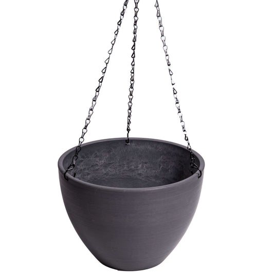 Hanging Grey Plastic Pot with Chain 30cm-0