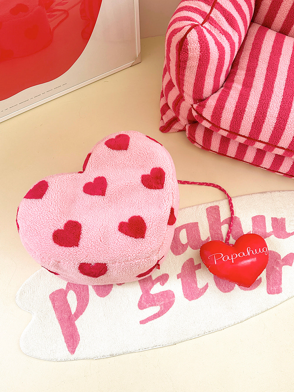 Polka Heart Pink Love Stool-1