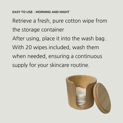 Reusable Pure Cotton Makeup Remover Pads - 20 Pack with Container-4