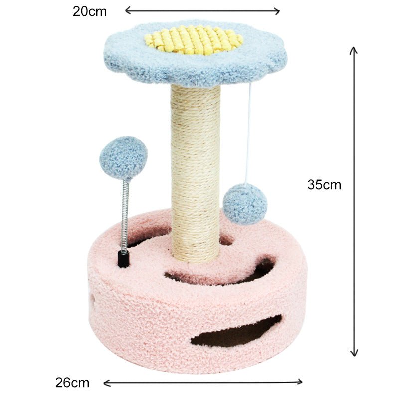 Sunflower Cat Scratcher with Play Toy (3 Colours)-5