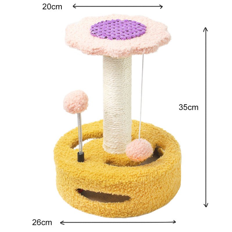 Sunflower Cat Scratcher with Play Toy (3 Colours)-4