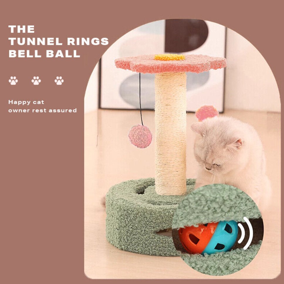 Sunflower Cat Scratcher with Play Toy (3 Colours)-2